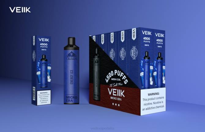 VEIIK Micko Era 4500 puff monouso da 30 mg ghiaccio energetico 40L67 VEIIK Vape Micko Q Italia