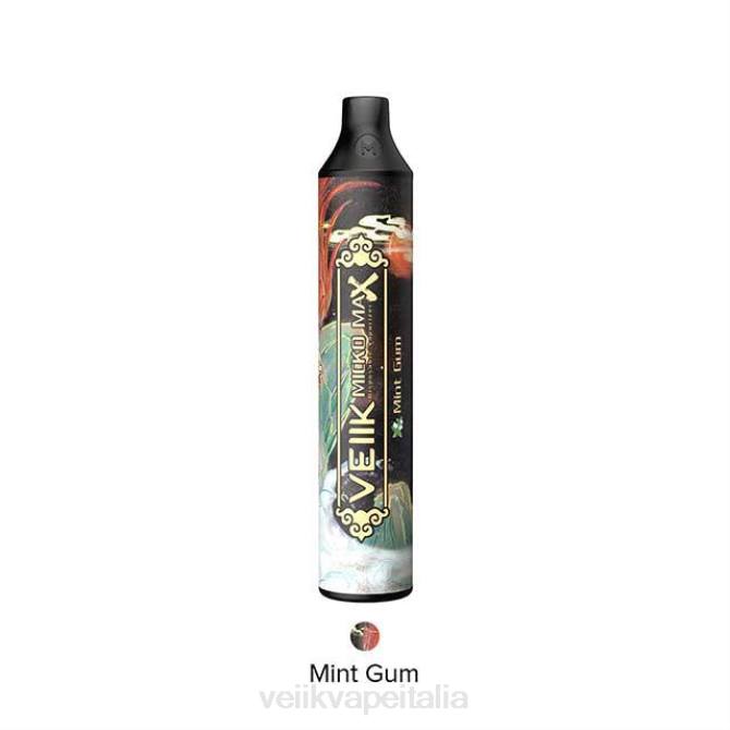 VEIIK Micko Max vaporizzatore usa e getta 1500 puff gomma alla menta 40L611 VEIIK Vape Italia