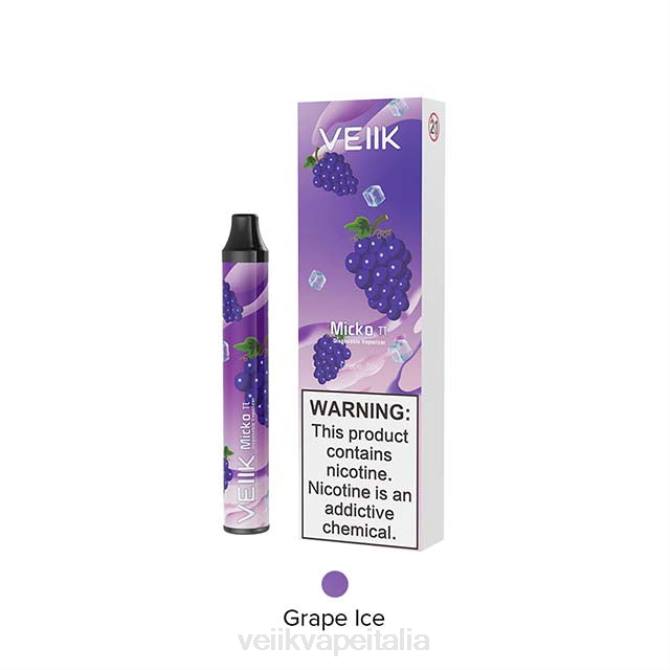 VEIIK Micko Pie vaporizzatore usa e getta da 600 puff ghiaccio d'uva 40L618 VEIIK Micko Italia