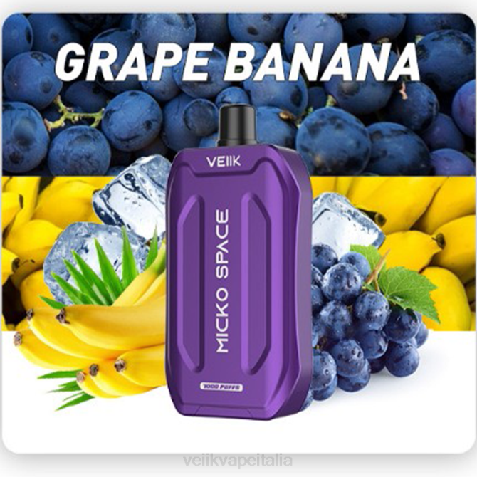 VEIIK Micko Space vaporizzatore usa e getta 7000 puff banana d'uva 40L635 VEIIK Airo Pod